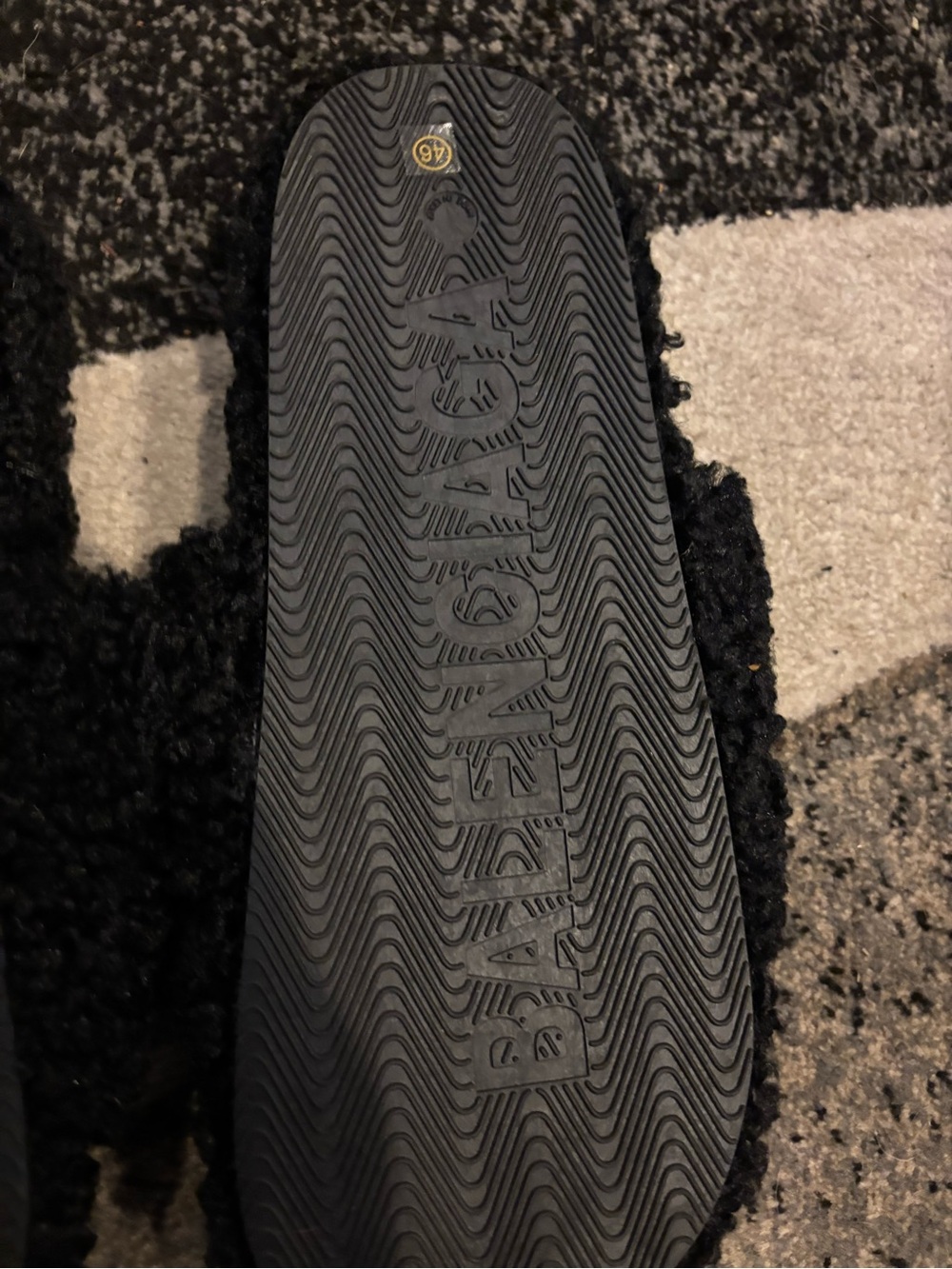 Balenciaga Black Sherpa Logo Mule with Red & White Accent - Picture 4 of 6